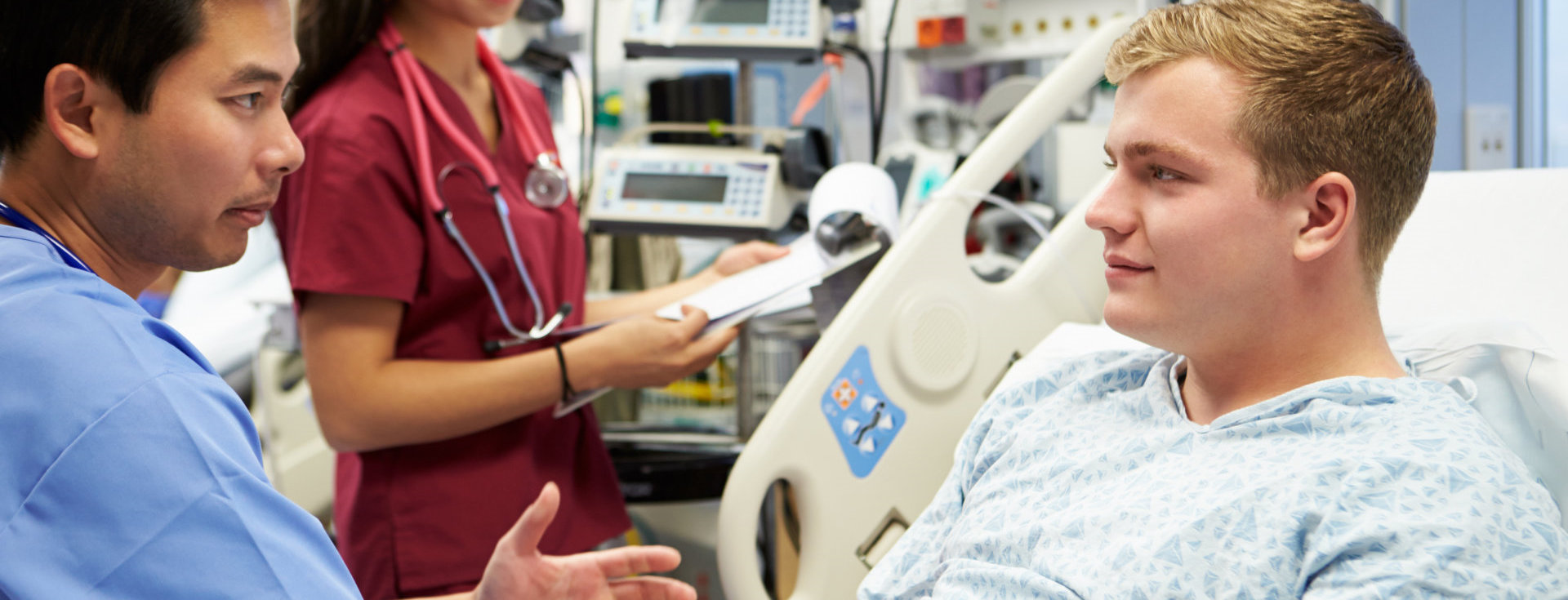 doctor and patient talking each other